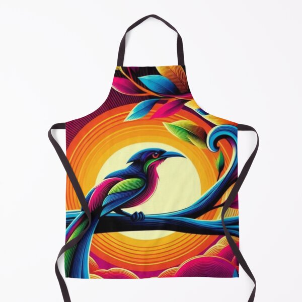 Item preview, Psychedelic Tropical Bird – Radiant Sunset Emblem designed and sold by Dogandesighn.