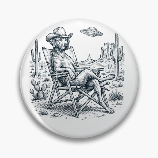 Item preview, Vintage Rhodesian Ridgeback Cowboy UFO Western Alien Dog Lover designed and sold by DoodleTortle.