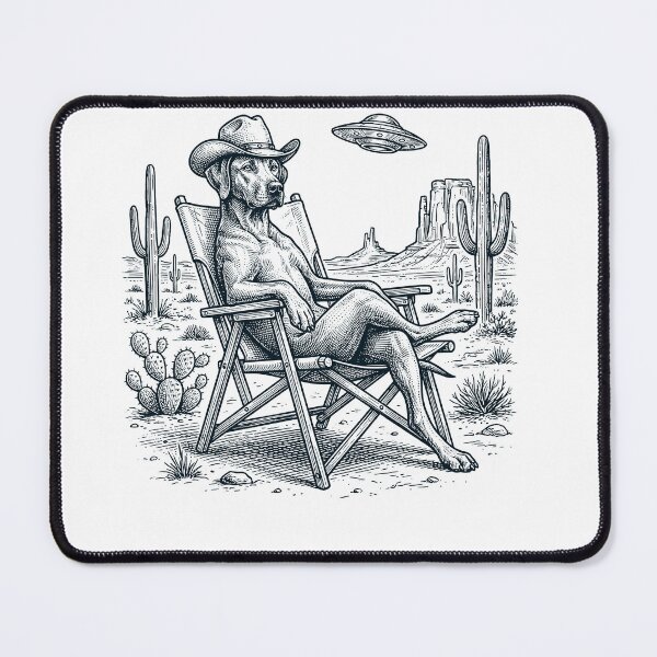 Item preview, Vintage Rhodesian Ridgeback Cowboy UFO Western Alien Dog Lover designed and sold by DoodleTortle.