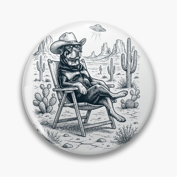 Artikelvorschau, Vintage Rottweiler Cowboy UFO Western Alien Hundeliebhaber entworfen und verkauft von DoodleTortle.