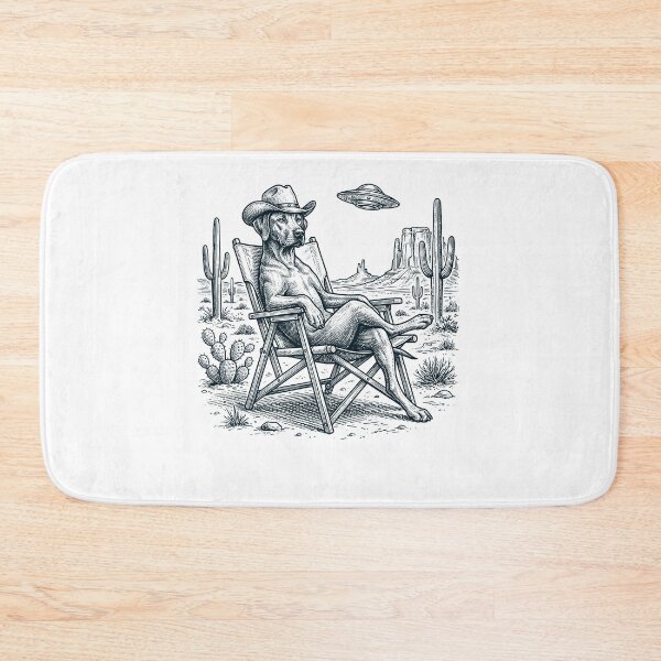 Item preview, Vintage Rhodesian Ridgeback Cowboy UFO Western Alien Dog Lover designed and sold by DoodleTortle.