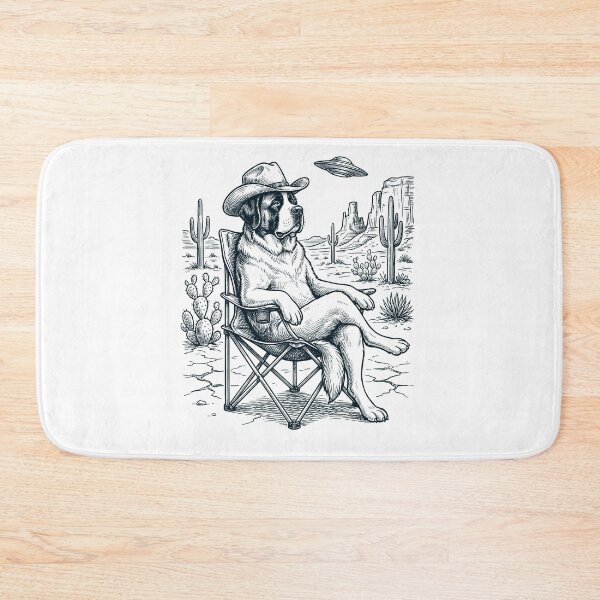 Item preview, Vintage Saint Bernard Cowboy UFO Western Alien Dog Lover designed and sold by DoodleTortle.