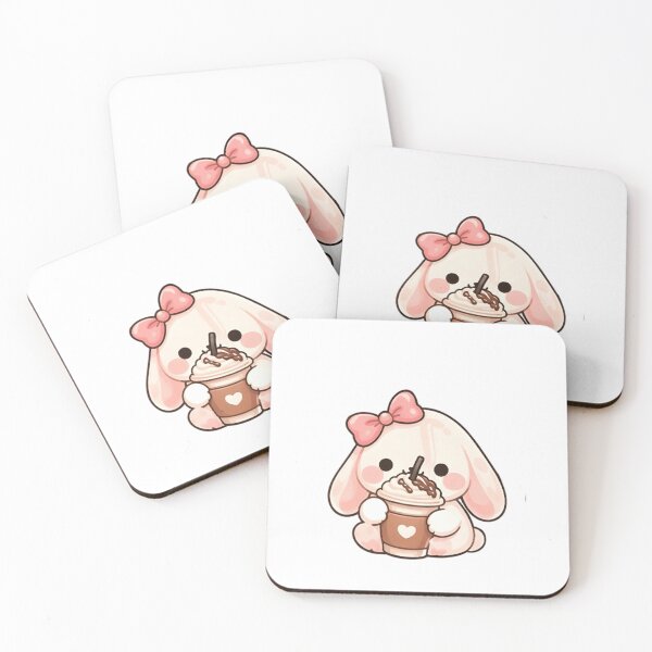Item preview, Adorable Kawaii Bunny with Choco-Latte designed and sold by Trendora90.