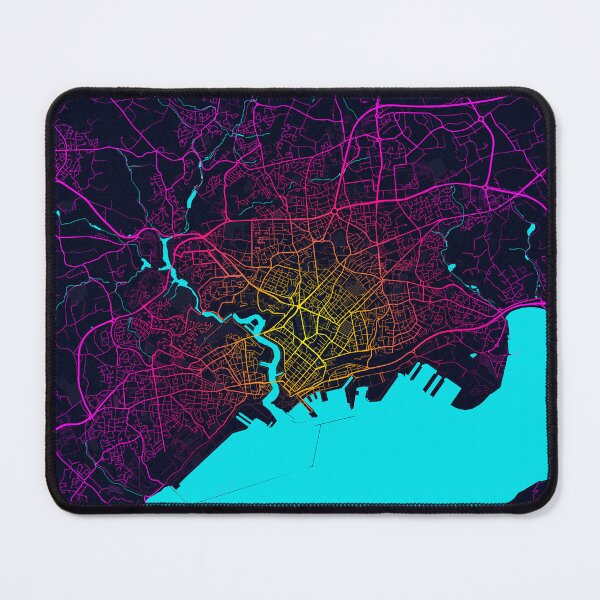 Item preview, Brest City Map of Brittany, France - Neon designed and sold by deMAP.