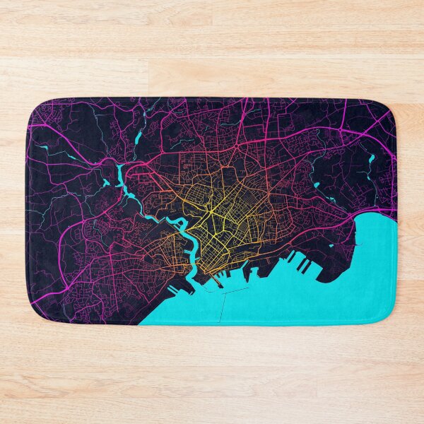 Item preview, Brest City Map of Brittany, France - Neon designed and sold by deMAP.