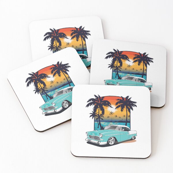 Item preview, Vintage 50s Classic Car Retro Sunset Beach Hot Rod designed and sold by kiralynstration.