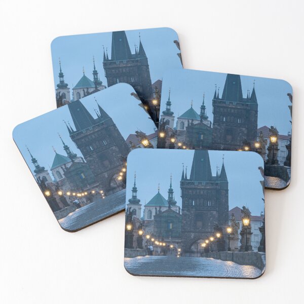 Item preview, Charles Bridge Tower at Night in Prague | Historic Landmark Photography designed and sold by Martindoran.