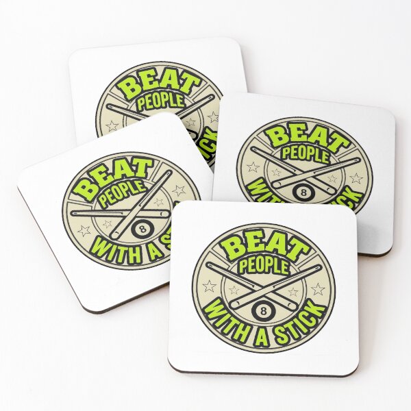 Item preview, Funny Billiards Cue Sports Badge - Beat People with a Stick designed and sold by ResonateUK.