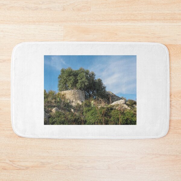 Item preview, Solitary Tree on Rocky Hill With Blue Sky Over Natural Shrubland and Cactus designed and sold by Nmallia.