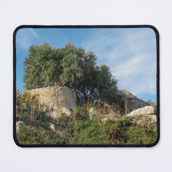 Item preview, Solitary Tree on Rocky Hill With Blue Sky Over Natural Shrubland and Cactus designed and sold by Nmallia.