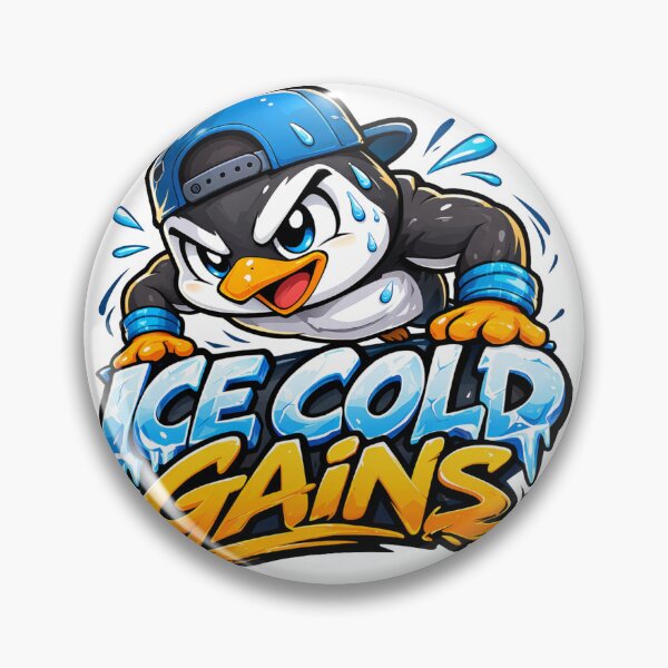 Item preview, Penguin Gym Fitness Sticker – Ice Cold Gains designed and sold by les3cerises.