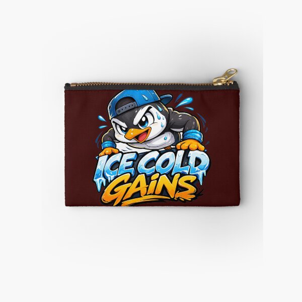 Item preview, Penguin Gym Fitness Sticker – Ice Cold Gains designed and sold by les3cerises.