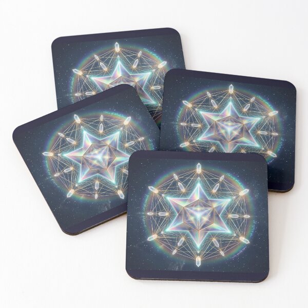 Item preview, Holographic Merkaba Grid - Luxury Crystal Altar Art designed and sold by NettaArts.