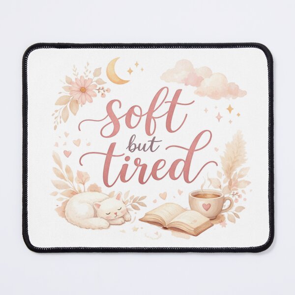 Item preview, Soft But Tired Aesthetic Quote Design | Cute Introvert Mood Art | Soft Girl Energy Minimal Typography designed and sold by Sanika arts .