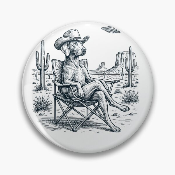 Item preview, Vintage Weimaraner Cowboy UFO Western Alien Dog Lover designed and sold by DoodleTortle.