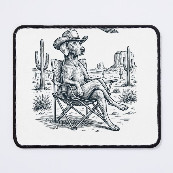 Item preview, Vintage Weimaraner Cowboy UFO Western Alien Dog Lover designed and sold by DoodleTortle.