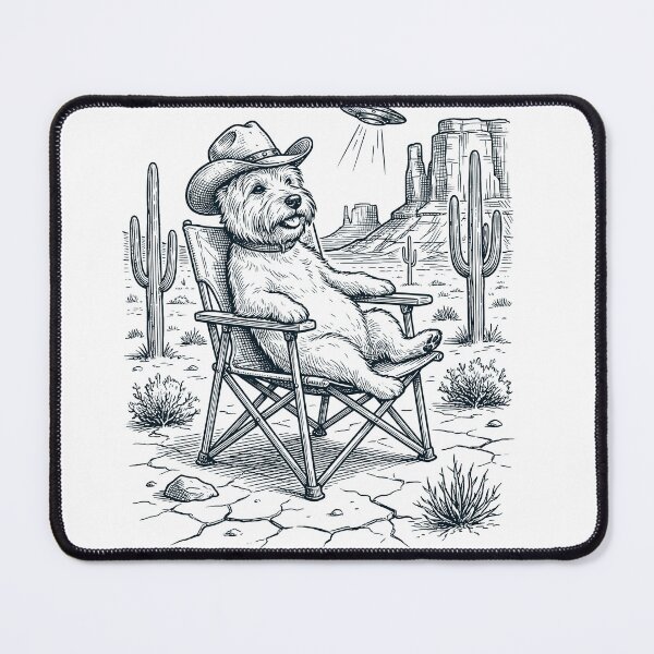 Item preview, Vintage West Highland White Terrier Cowboy UFO Western Alien Dog Lover designed and sold by DoodleTortle.