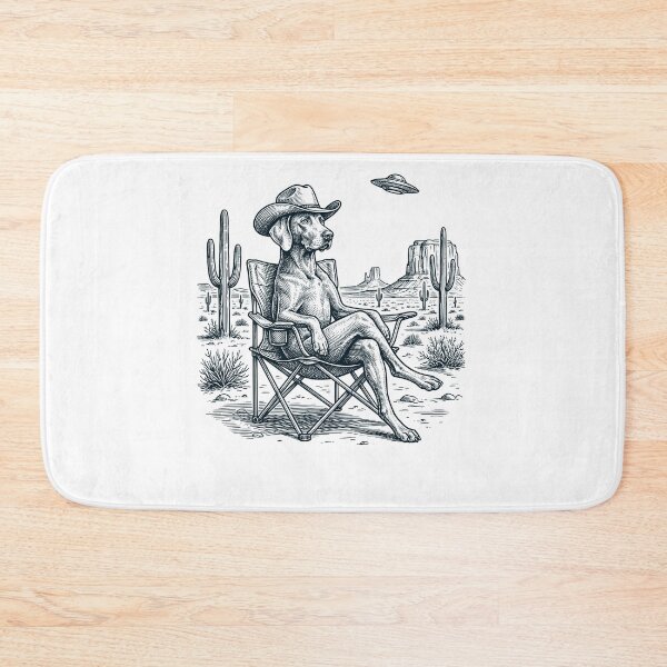 Item preview, Vintage Weimaraner Cowboy UFO Western Alien Dog Lover designed and sold by DoodleTortle.
