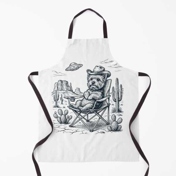 Item preview, Vintage Yorkshire Terrier Cowboy UFO Western Alien Dog Lover designed and sold by DoodleTortle.