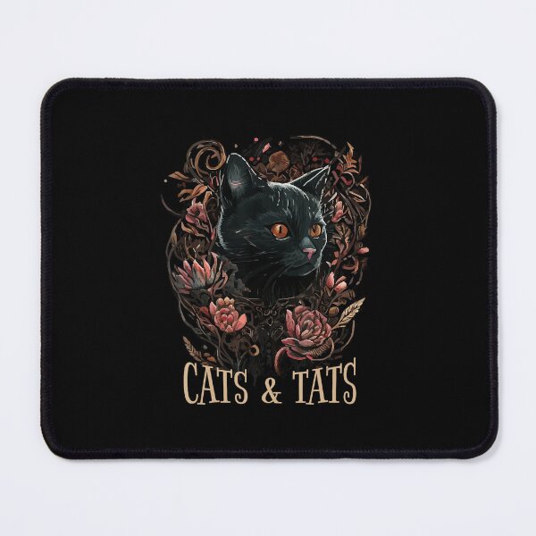Item preview, Cats and Tats Black Cat Floral Tattoo Style Design designed and sold by Modaozushi216.