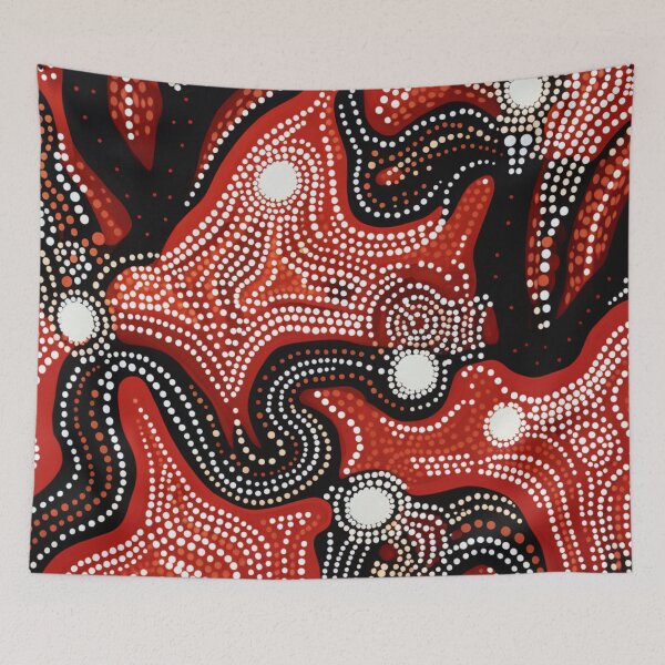 Item preview, Aboriginal Inspired Dot Art - Abstract Lava Pattern designed and sold by GrinGalore.