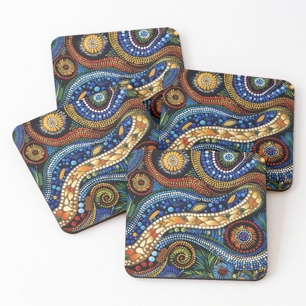 Item preview, Aboriginal Inspired Dot Art - Australian Native Vivid Pattern designed and sold by GrinGalore.