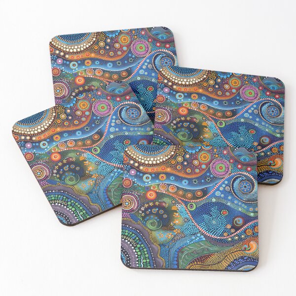 Item preview, Aboriginal Inspired Dot Art - Australian Native Floral Pattern designed and sold by GrinGalore.