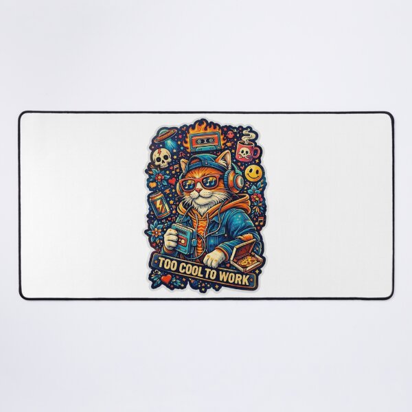 Item preview, Too Cool To Work Retro Cat – Funny Lazy Cat Meme Aesthetic designed and sold by senavillrena.
