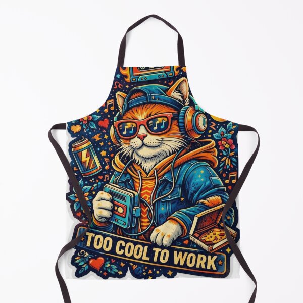 Item preview, Too Cool To Work Retro Cat – Funny Lazy Cat Meme Aesthetic designed and sold by senavillrena.