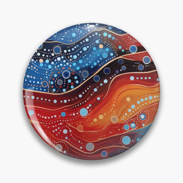 Item preview, Aboriginal Inspired Dot Art - Hot Cold Waves Pattern designed and sold by GrinGalore.