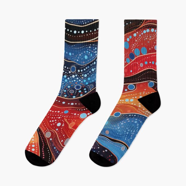 Item preview, Aboriginal Inspired Dot Art - Hot Cold Waves Pattern designed and sold by GrinGalore.