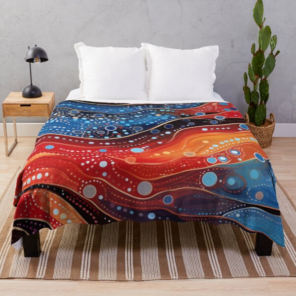 Item preview, Aboriginal Inspired Dot Art - Hot Cold Waves Pattern designed and sold by GrinGalore.