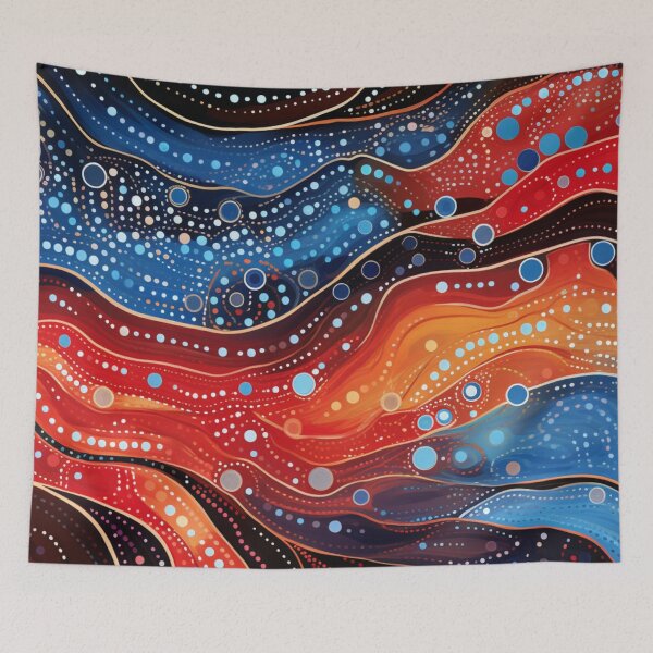 Item preview, Aboriginal Inspired Dot Art - Hot Cold Waves Pattern designed and sold by GrinGalore.