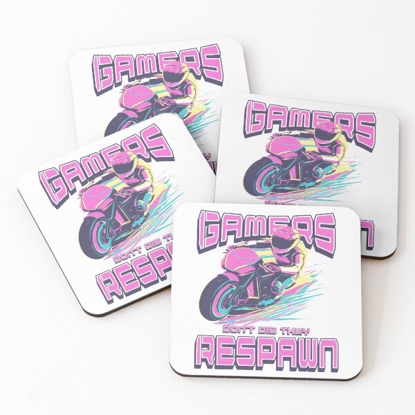 Item preview, Gamers Don't Die They Respawn Retro Motorcycle Racing designed and sold by Abaseen.