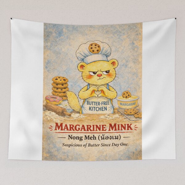 Item preview, Margarine Mink – Nong Meh (น้องเม) | Butter-Free Kitchen Chef designed and sold by Second Thought Studio.