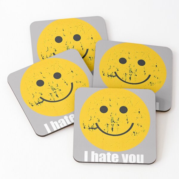 Item preview, I Hate You Retro Vintage Yellow Happy Smile Face I Hate You designed and sold by GreggRoss.