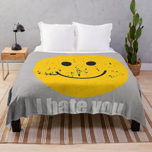 Item preview, I Hate You Retro Vintage Yellow Happy Smile Face I Hate You designed and sold by GreggRoss.