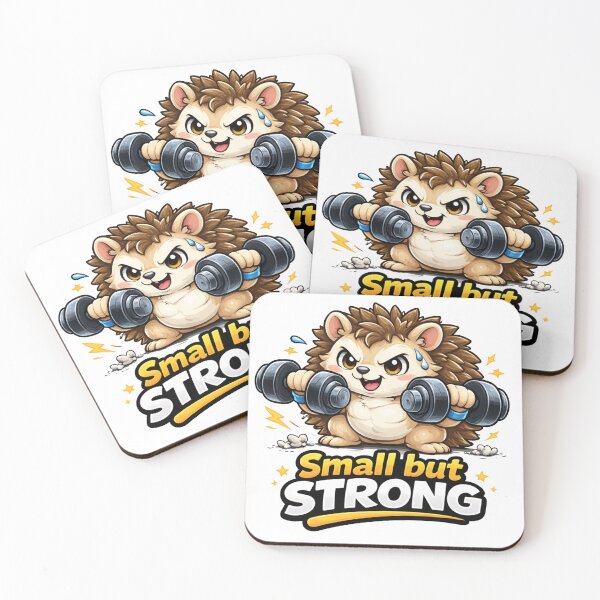 Item preview, Hedgehog Gym Fitness Sticker – Small but Strong designed and sold by les 3 cerises store.