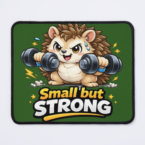 Item preview, Hedgehog Gym Fitness Sticker – Small but Strong designed and sold by les3cerises.