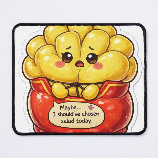Item preview, Funny Inflated French Fries Sticker – Maybe I Should’ve Chosen Salad Today designed and sold by AENAcharms.