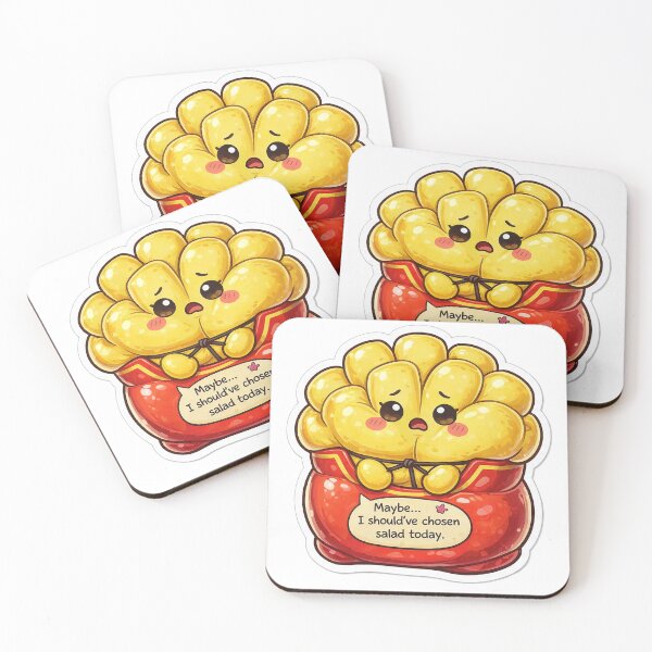 Item preview, Funny Inflated French Fries Sticker – Maybe I Should’ve Chosen Salad Today designed and sold by AENAcharms.