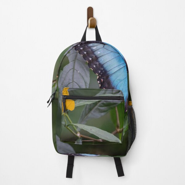 Item preview, Electric Blue – Blue Morpho Butterfly on Tropical Flowers, Rainforest Wildlife Photography designed and sold by WildFrameNature.