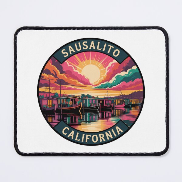 Item preview, Sausalito California: Colorful Houseboat Harbor Illustration designed and sold by CircinusStore.