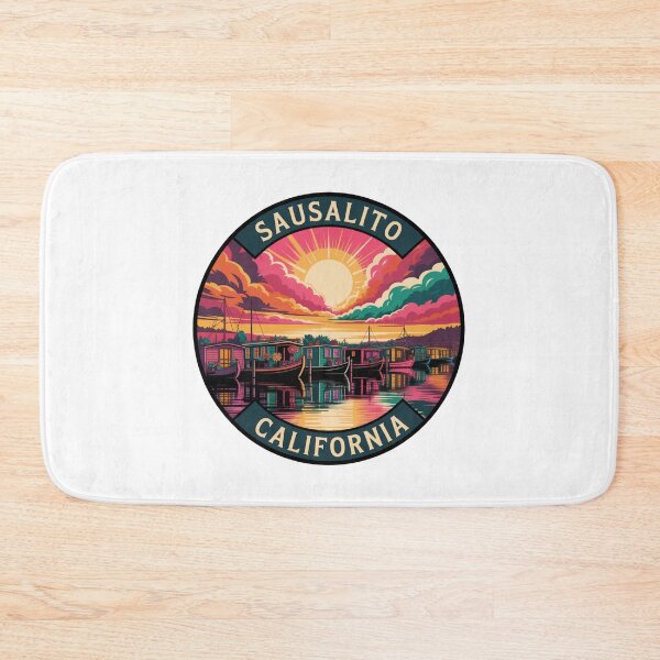 Item preview, Sausalito California: Colorful Houseboat Harbor Illustration designed and sold by CircinusStore.