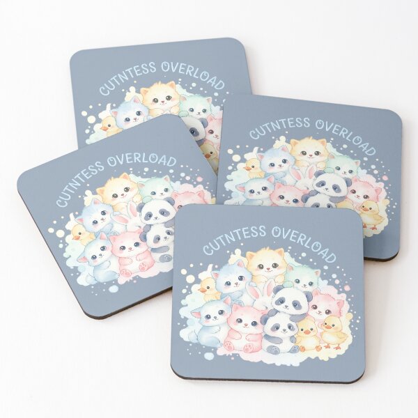 Item preview, Cuteness Overload Kawaii Baby Animals Watercolor Illustration designed and sold by Nusha Creations.