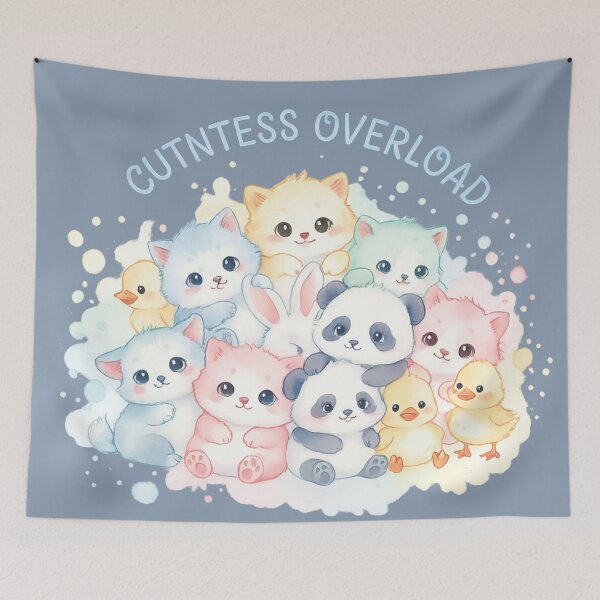 Item preview, Cuteness Overload Kawaii Baby Animals Watercolor Illustration designed and sold by Nusha Creations.