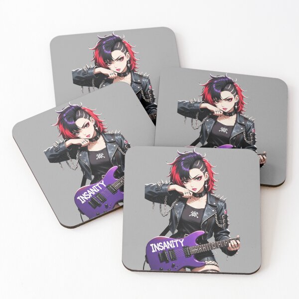 Item preview, INSANITY - Punk Guitarist Anime Girl - Edgy Rock designed and sold by INSANITYBREED.