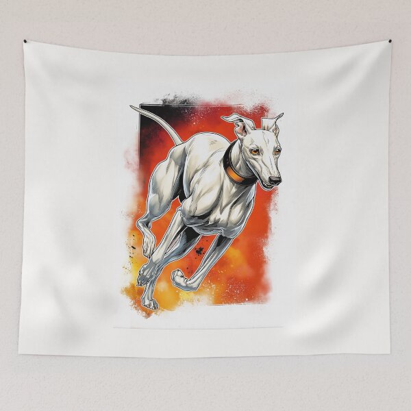 Item preview, Running Greyhound Dog Illustration designed and sold by PetsArt.