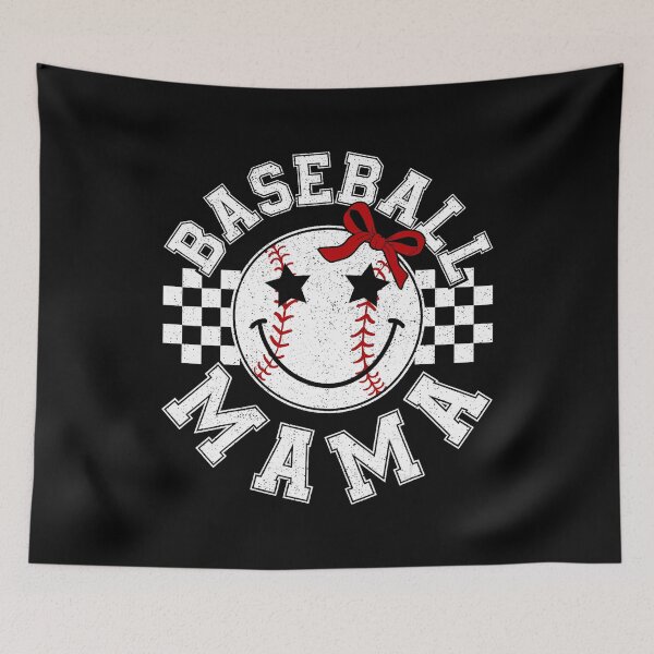 Artikelvorschau, Baseball Mama Checker Bow Sports Mom Design entworfen und verkauft von zamiokaline.