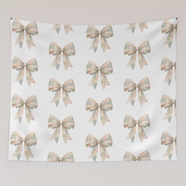 Item preview, Vintage Floral Patchwork Bow – Coquette Aesthetic Ribbon Design designed and sold by DoodloraStudio.